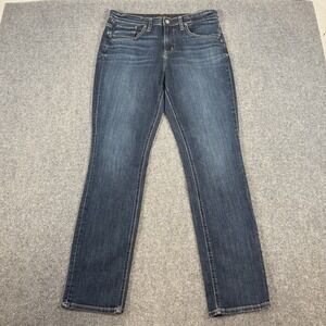 Silver Jeans Womens 30x28.5 (Fits‎ 30x31) Blue Beau Straight Dark Wash Stretch